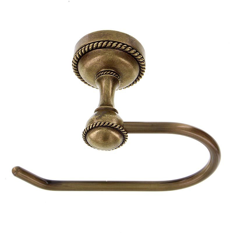 French One Arm Toilet Tissue Holder in Antique Brass