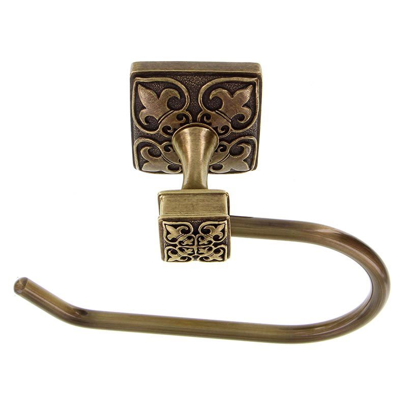 French Toilet Paper Holder in Antique Brass