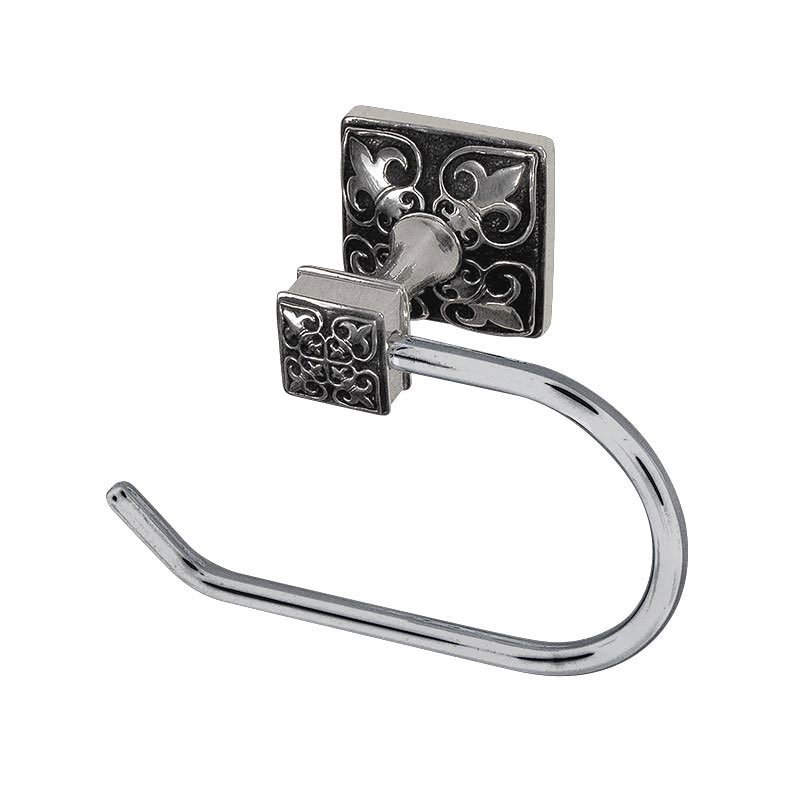 French Toilet Paper Holder in Antique Silver