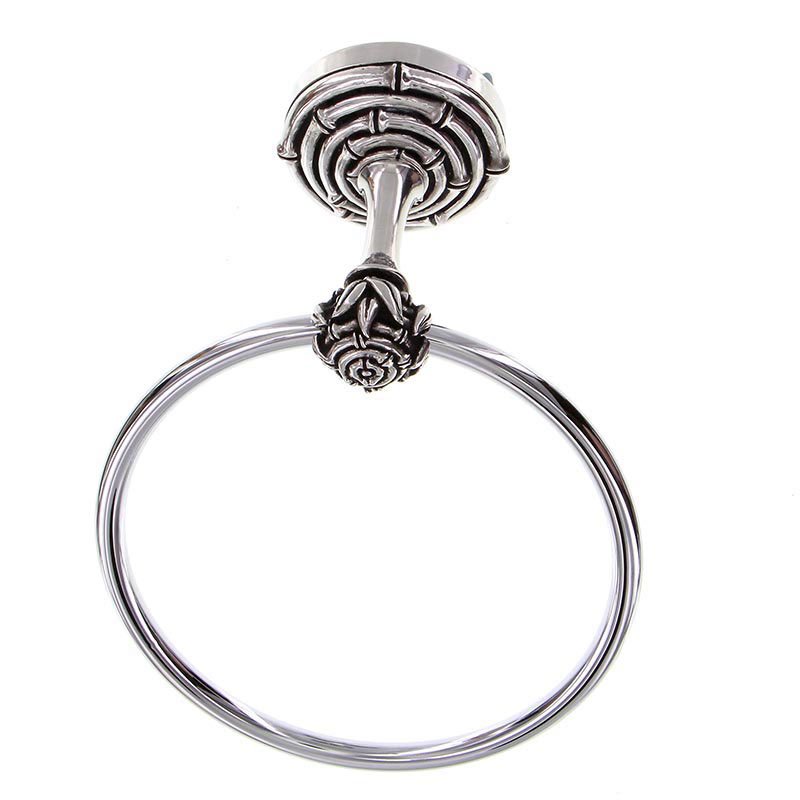Bamboo Towel Ring in Antique Silver