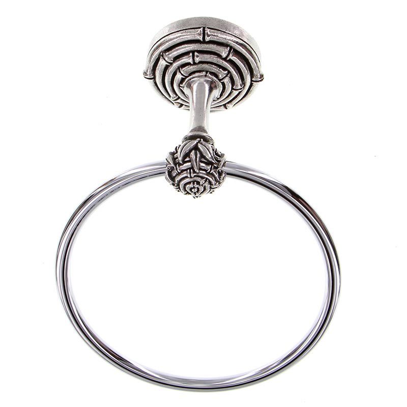 Bamboo Towel Ring in Vintage Pewter