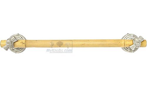 30" Towel Bar with Bamboo in Antique Silver