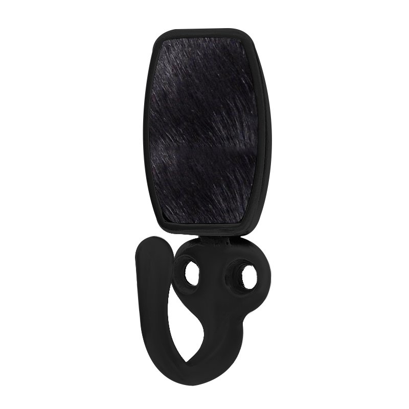 Single Hook with Insert in Oil Rubbed Bronze with Black Fur Insert