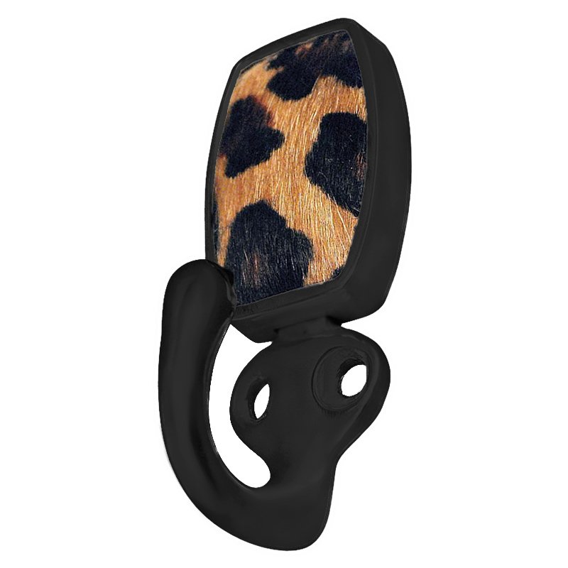 Single Hook with Insert in Oil Rubbed Bronze with Jaguar Fur Insert