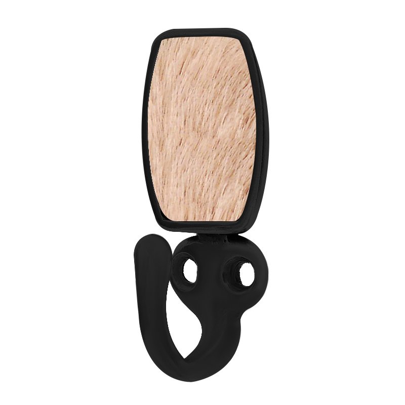 Single Hook with Insert in Oil Rubbed Bronze with Tan Fur Insert
