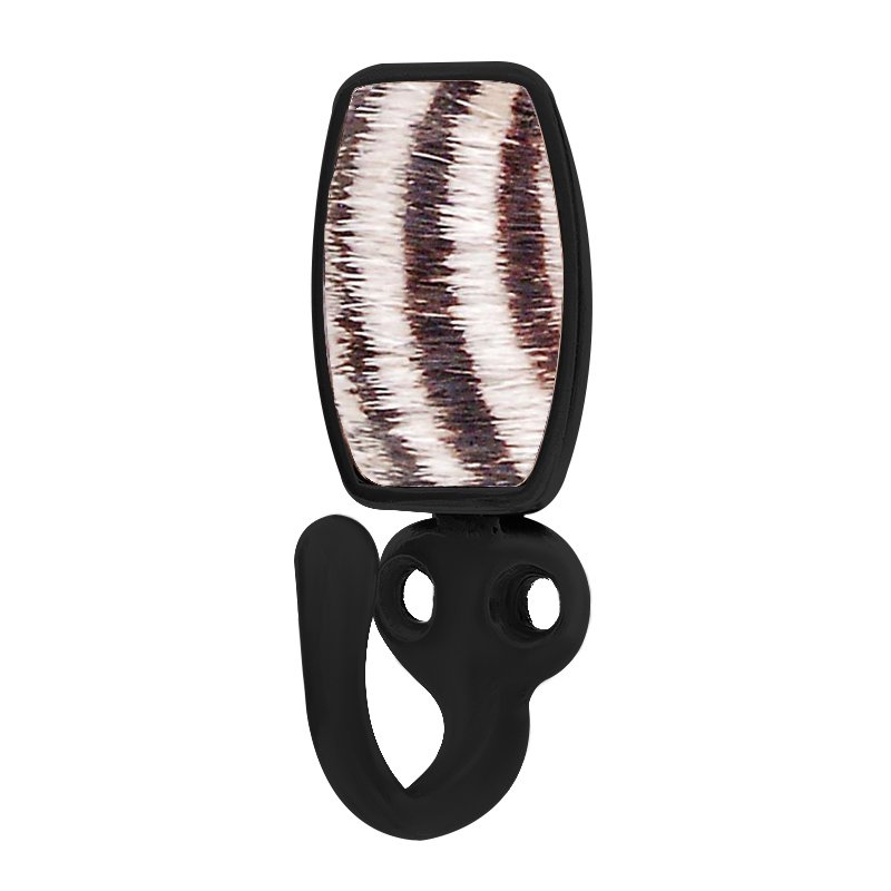 Single Hook with Insert in Oil Rubbed Bronze with Zebra Fur Insert