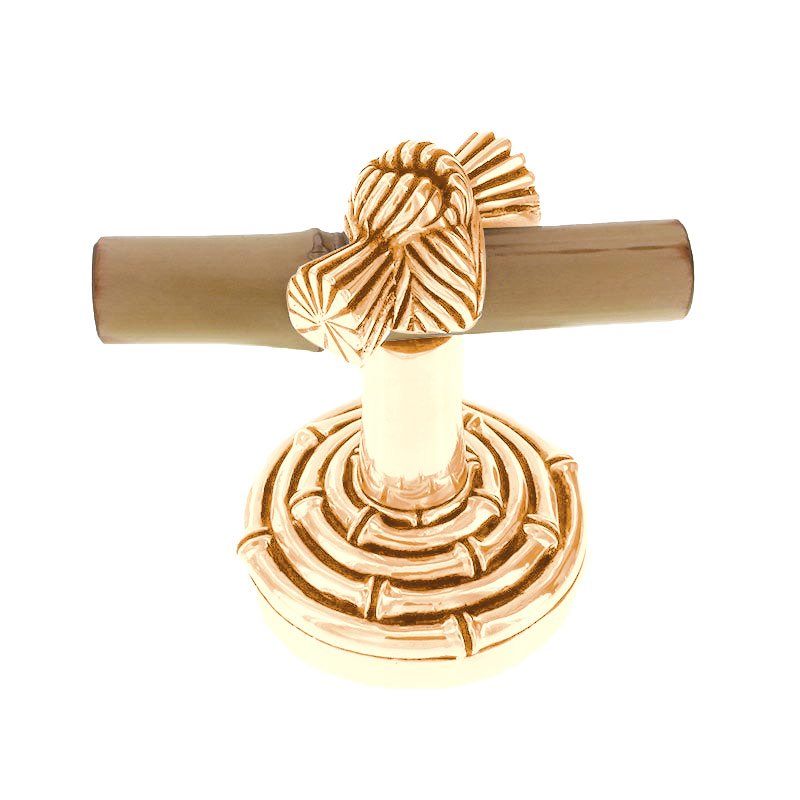 Horizontal Bamboo Knot Robe Hook in Polished Gold
