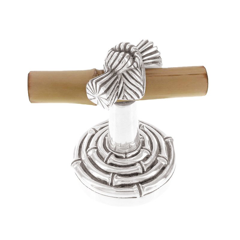 Horizontal Bamboo Knot Robe Hook in Polished Silver