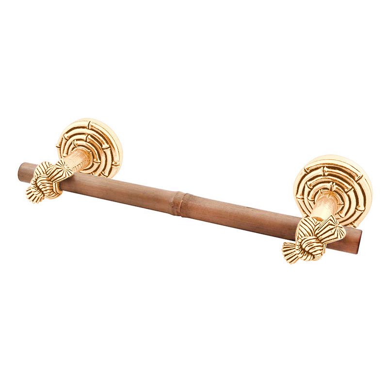 18" Towel Bar with Bamboo in Polished Gold