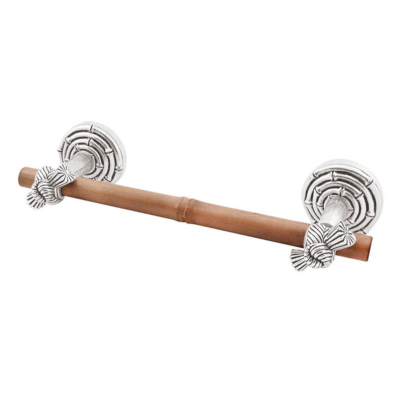 18" Towel Bar with Bamboo in Polished Silver