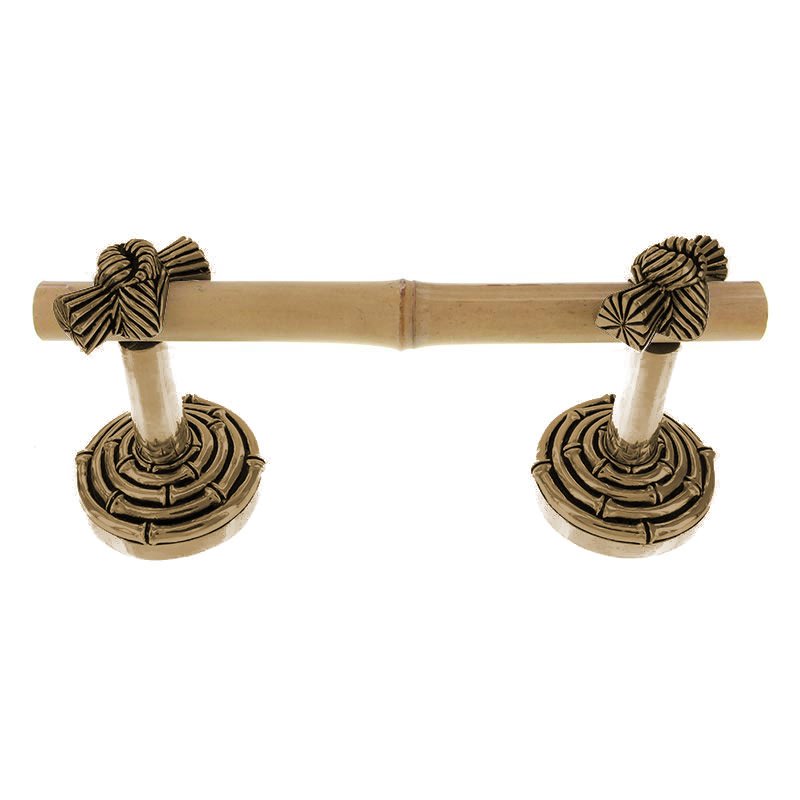 Spring Bamboo Knot Toilet Paper Holder in Antique Brass