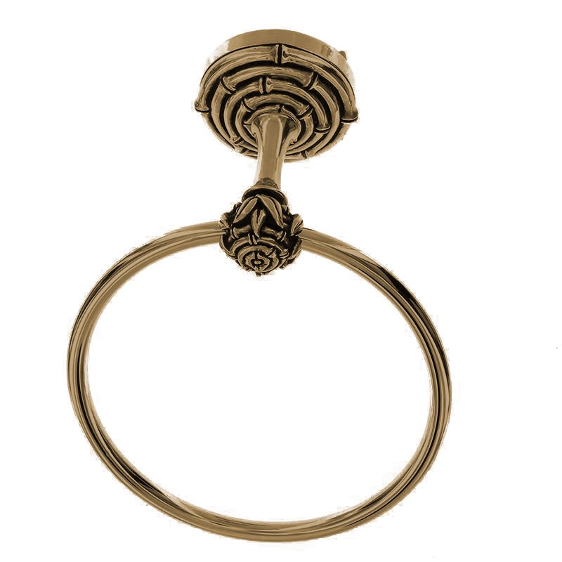 Bamboo Towel Ring in Antique Brass
