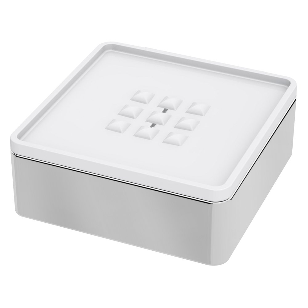 Soap Dish W 4 3/8" x D 4 3/8" Acrylic in White