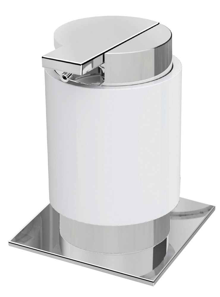 Soap Dispenser W 3 1/2" x D 3 3/4" x H 4 3/4" in White