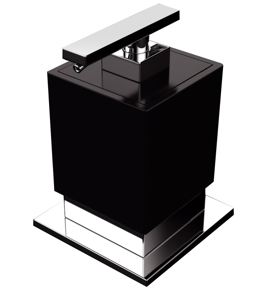 Soap Dispenser W 3 1/2" x D 3 3/4" x H 4 3/4" in Black